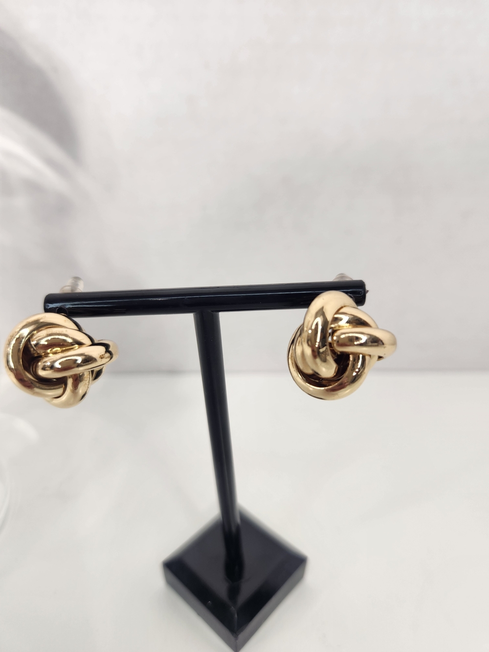 Polished Gold Knot Tone Clip-On Earrings for Women